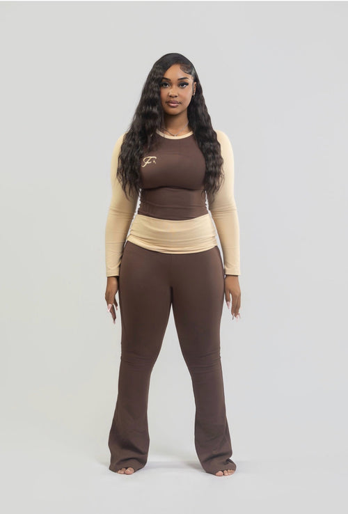 Soft Sculpt Long-Sleeve Top - Brown Cookie